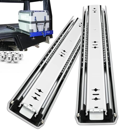 YENUO Heavy Duty Drawer Slides Full Extension 12 14 1618 20 22 24 26 28 30 32 34 36 38 40 Inch Side Mount Ball Bearing RailsTrack Guide Glides Runners 250 Lbs 1 Pair (No Lock) -W:53mm, 14 Inch - size: 14 Inch, style: Load:250 lb (No lock) -W:53mm