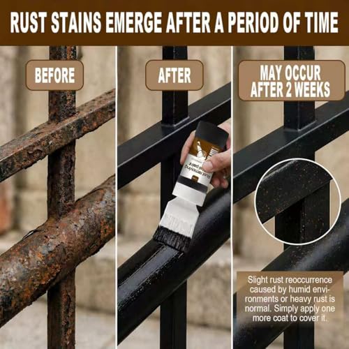 2-in-1 Rust Converter, 6.35 Fl oz Black Rust Inhibitor Touch Up Paint for Metal, Anti-Rust Coating for Automotive, Chassis, UV Resistant - color: Black Rust Converter