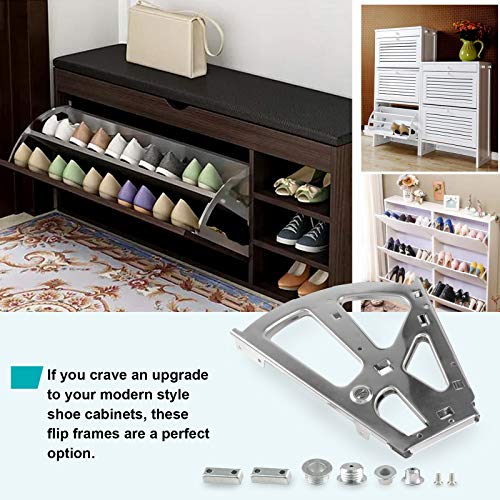 2 Layers Shoes Drawer Cabinet Hinges, Silver Shoe Cabinet Replacement Fittings Stainless Steel for Kitchen Living Room, 1 Pair - color: Silver, size: 2 Layers