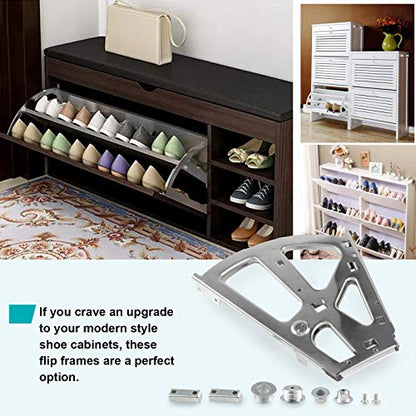 2 Layers Shoes Drawer Cabinet Hinges, Silver Shoe Cabinet Replacement Fittings Stainless Steel for Kitchen Living Room, 1 Pair - color: Silver, size: 2 Layers