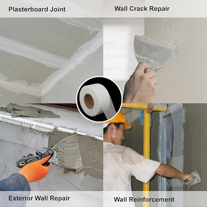 Drywall Joint Repair Tape Self Adhesive Fiberglass Wall Repair Tape Drywall Mesh Tape 2 Inch x 66 Feet Self Adhesive Fiberglass Wall Crack and Seam Patch - size: 2 in x 66 Ft