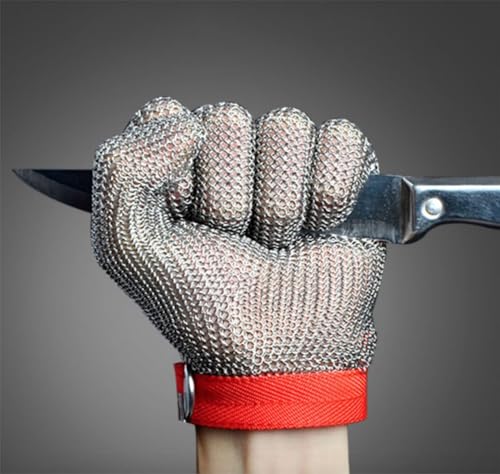 JZD stainless steel gloves, cutting resistant gloves, 304 stainless steel wire, anti cutting gloves - size: Large