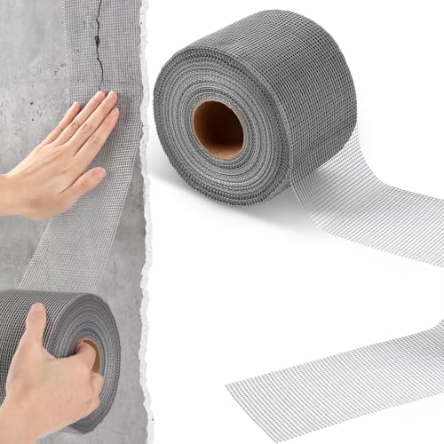 250 ft x 4 Inch Cement Board Joint Tape Self Adhesive Durable Gray Fiberglass Mesh Drywall Mesh Repair Tape for Cement Board Joints Repairing, Sealing and Strengthening - size: 250 ft X 4 Inch