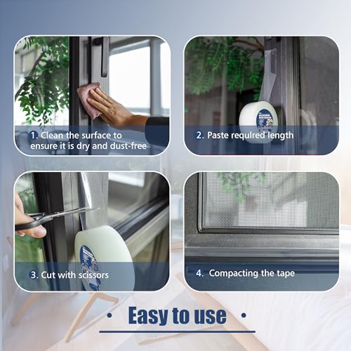 Breliter Heavy Duty Window Weather Sealing Tape - Transparent Window Tape for Winter and AC Insulation, No Mess Winter Window Seal Kit - 2 Inch Wide 180 FT Long - size: 2in X 180ft