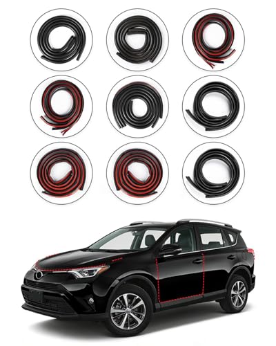 Weather Stripping Door Seal for Toyota RAV4 2013-2018, Rubber Seal Weather Strip Kit, Soundproof Noise Insulation Dustproof for Front/Rear Trunk A-Pillar B-Pillar Front/Rear Door (9-Pack) - size: for Toyota 2013–2018 RAV4