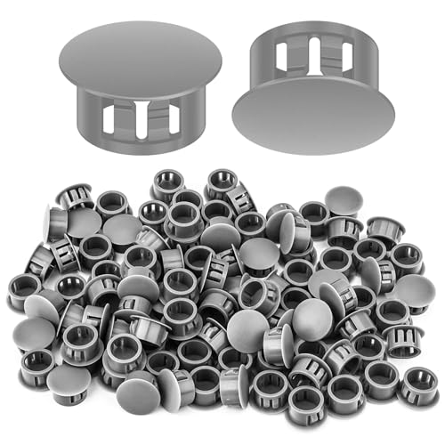 100PCS 5/8" Plastic Plugs Hole, Cabinet Hole Decorative Covers, Gray Plastic Plugs for Round Furniture Holes - color: Gray, size: 5/8" (100)