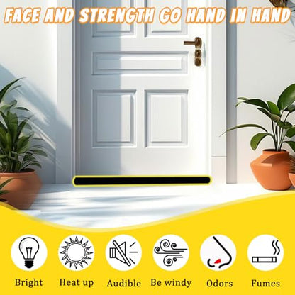 Door Draft Stopper, 30'' to 36'' Adjustable Gap Filler, Double-Sided Windproof Seal, Easy Install to Block Noise, Cold Air, Light, Dust, and Drafts (Black) - color: Black