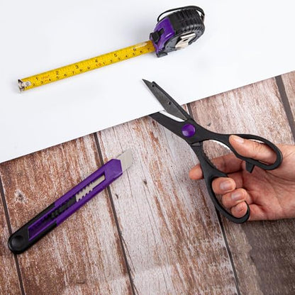 CARTMAN Home Tool Set Kit, Basic Household Hand Tools with Storage Case Purple - color: Purple&black