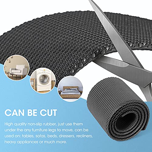 4 Pack Non-Slip Furniture Rail Pads for Recliners,Sofa,couches.Rubber Recliner Chair Floor Protectors,Pads to Keep Furniture from Sliding for Hardwood, Carpet, Marble Floor. 30.5''x3.9'' - size: Black