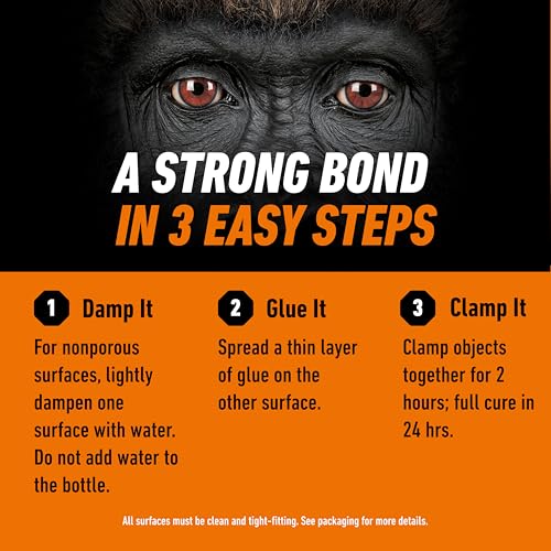 Gorilla Original Gorilla Glue, Brown, Waterproof Polyurethane Glue, 8 Ounce (Pack of 1) - Expands Into Materials, All Purpose - size: 8 Ounce (Pack of 1)