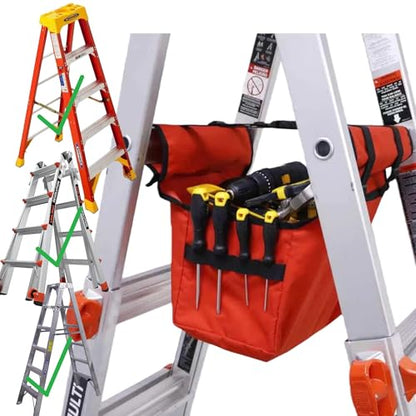 KVI Folding Ladder Tool Tray Bag, Fit A Frame Stepladder, No Need Repeated Up-Down Climbs, High Capacity - color: High Capacity