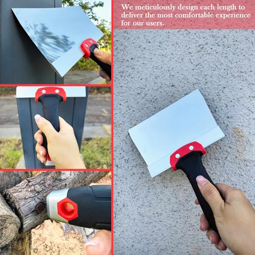 Drywall Knife 5pcs/Set, Stainless Steel Taping Knives Kit Includes 6'', 8'', 10'', 12'', 14'' Tools, Perfect for Drywall Joint Taping, Finishing & Patching - color: Black - C Set