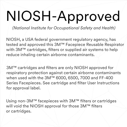 3M Full Facepiece Reusable Respirator 6800, NIOSH, Large Lens, ANSI High Impact Eye Protection, Silicone Face Seal, Four-Point Harness, Comfortable Fit, Painting, Dust, Chemicals, Medium - style: Medium