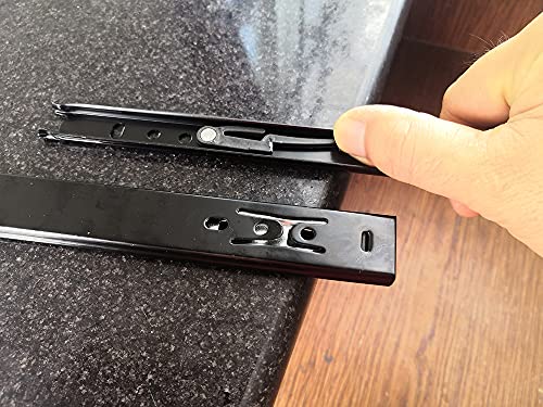 WANLIAN 1 Pair Drawer Slides 16 Inch 2 Fold Heavy Duty Ball Bearing Full Extension Under-Mount Sliding Drawer Slides - size: 2 fold 16 inches