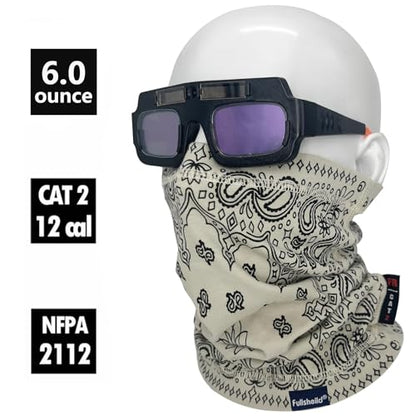 Fullsheild FR Flame Resistant Face Mask Full Cover Neck Gaiter Snood for Welding Hunting Army Military Working - color: Paisley