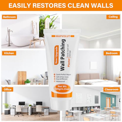 MAPVOLUT Drywall Repair Kit, 2 Pack Wall Mending Agent with 2 Scraper, Proective Gloves, Quick and Easy Solution to Fill The Holes and Crack for Home Wall, Plaster Wall Dent Repair