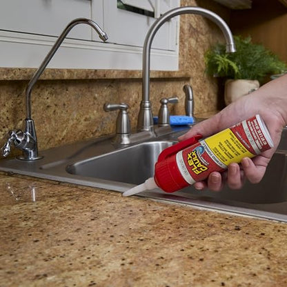 Flex Caulk, Waterproof & Weatherproof Hybrid Polymer Sealant, Strong, Paintable, Indoor, Outdoor, Bath, Shower, Sink, Window, Baseboards, Door, RV, Roof, Wood, Auto & Marine, Clear, 3 oz, 2-Pack - style: Hybrid, Clear, 3 oz, 2-Pack