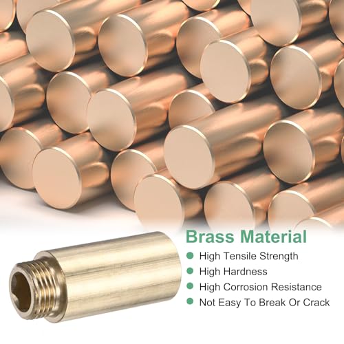 M METERXITY Shower Head Extension Arm, Brass G1/2 Male to Female Extension Pipe Fitting Adapter with PTFE Thread Seal Tape for Shower/Faucet, Pipe Plumbing Coupler 2.36"/60mm 2-Pack - size: 2.36"/60mm