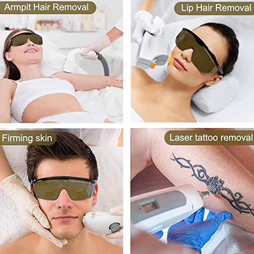 Laser Safety Glasses Eye Protection, OD 5+190nm-480nm &750nm-2000nm Wavelength IPL Laser Glasses Eye Protection, Infrared Light for Laser Engraving Safety Goggles with Adjustable Temples - color: Green