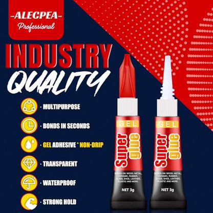 3 Gram (Pack of 12) Single use Super Glue Gel, Super Fast, Thick & Strong Adhesive Superglue, Cyanoacrylate Glue for Hard Plastics, DIY Craft, Ceramics, Frame, Leather, Metal Etc - size: Pack of 12, style: Gel