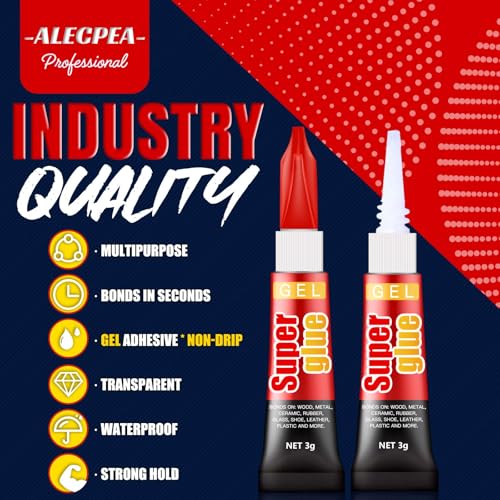 3 Gram (Pack of 48) Single use Super Glue Gel, Super Fast, Thick & Strong Adhesive Superglue, Cyanoacrylate Glue for Hard Plastics, DIY Craft, Ceramics, Frame, Leather, Metal Etc - size: Pack of 48, style: Gel