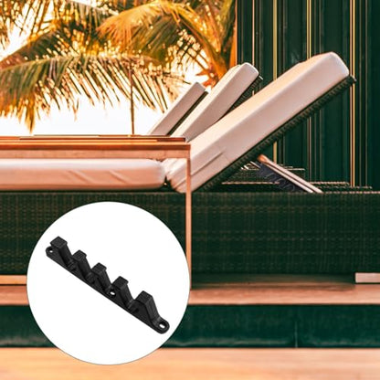 4pcs Adjustment Brackets for Chaise Lounges or Patio Outdoor Lawn Yard Furniture Replacement Position Adjuster Recliner Brace (5 Position - Black)