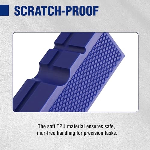 WORKPRO 6" Magnetic Vise Jaw Pads, TPU Soft Grips with Dual-Sided V-Groove & Flat Design, Ideal for Drill Press, Bench Clamp, Metalworking and Woodworking - style: 6"