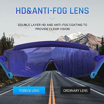 Anti Fog Safety Glasses Safety Goggles Over Glasses Protective Glasses with Anti Scratch Lenses Adjustable - color: Dark Blue