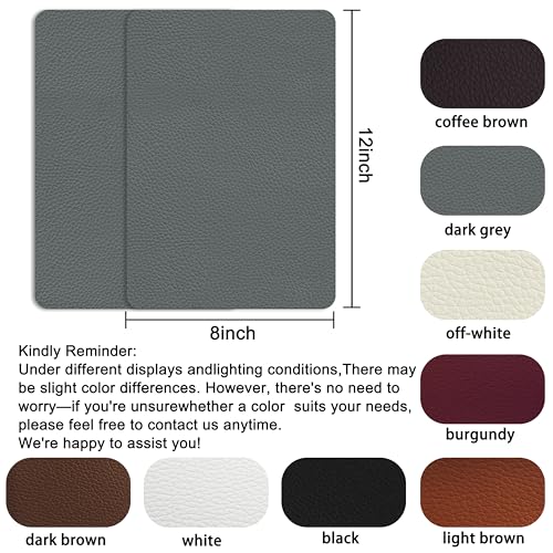 XSunLea Self Adhesive Leather Repair Patch,8x12 inch Vinyl Repair Kit,Leather Repair Kit for Furniture,Car Seat,Couch,Office Chair,2 Pcs Dark Gray - color: Dark Gray, size: 8*12inch