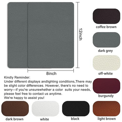 XSunLea Self Adhesive Leather Repair Patch,8x12 inch Vinyl Repair Kit,Leather Repair Kit for Furniture,Car Seat,Couch,Office Chair,2 Pcs Dark Gray - color: Dark Gray, size: 8*12inch