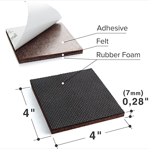X-PROTECTOR Non Slip Furniture Pads - 8 pcs Premium Furniture Grippers 4"! Self-Adhesive Rubber Feet Furniture Feet - Ideal Non Skid Furniture Pad Floor Protectors - Keep Furniture in Place! - size: 8 Square 4"