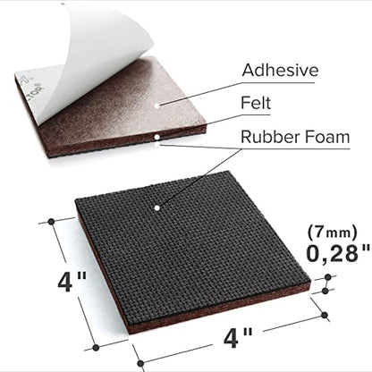 X-PROTECTOR Non Slip Furniture Pads - 8 pcs Premium Furniture Grippers 4"! Self-Adhesive Rubber Feet Furniture Feet - Ideal Non Skid Furniture Pad Floor Protectors - Keep Furniture in Place! - size: 8 Square 4"
