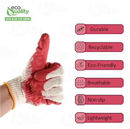 [30 Pack] Latex Dipped Nitrile Coated Work Gloves Small - String Knit Cotton Coated Work Safety Gloves Great for Construction, Warehouse, Home, Landscaping, Moving, Mechanic Cotton Disposable Gloves