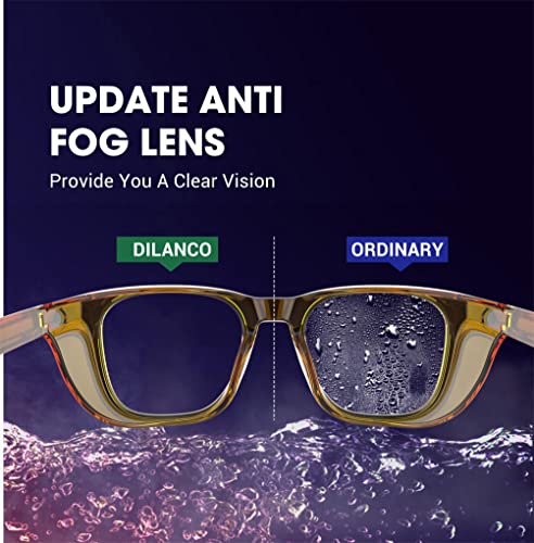DILANCO Clear Safety Glasses Goggles With Side Shields for Women Men,Fog & Scratch-Resistant Complete UV Protection Eyewear - color: Orange