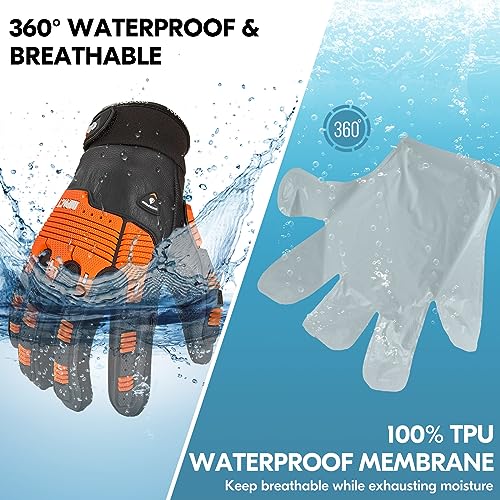 Vgo... 1 Pair -20℃/-4°F COLDPROOF,Winter Work Leather Gloves,Impact Gloves,Anti-Vibration,Water Resistant(CA7722FW) - color: Black, size: X-Large