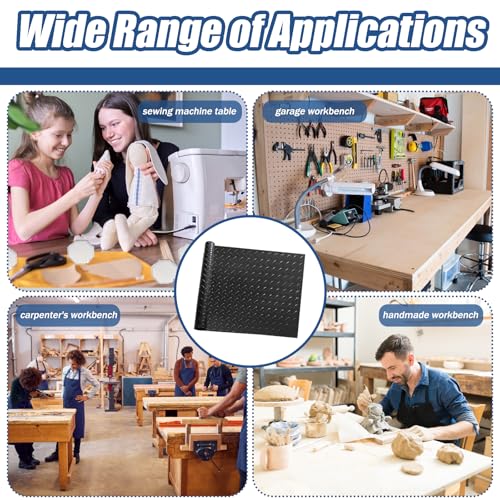 48" x 17" Workbench Mat，PVC Work Bench Mat Top with Non-Slip Steel Plate Texture, 1.5mm Thick Rectangle Vinyl Table Top Protector, Woodworking,DIY Projects