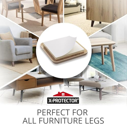 X-PROTECTOR Chair Sliders – 24 pcs 2" Furniture Sliders for Carpet – Self-Adhesive Furniture Moving Pads – Premium Chair Leg Floor Protectors – Slide Effortlessly with Chair Pads & Protect Floors! - size: 24 Pcs 2", Self-adhesive