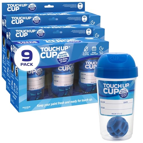 Touch Up Cup Empty Plastic Paint Storage Containers with Lids for Leftover Paint, Touch Ups, As Seen On Shark Tank Products, 13 oz, Pack of 9 - style: 3 Cups (Pack of 3)