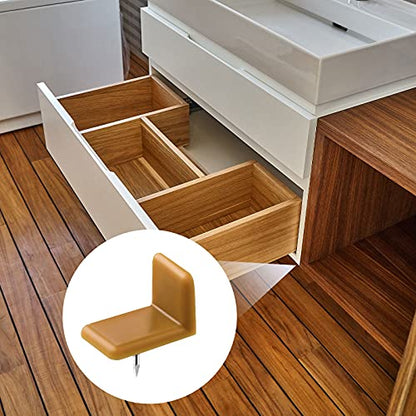 Maitys Plastic Drawer Glides and Slides Drawer Stoppers for Dresser Tack for Repairing Dressers, Square and L Shape(30 Pieces)