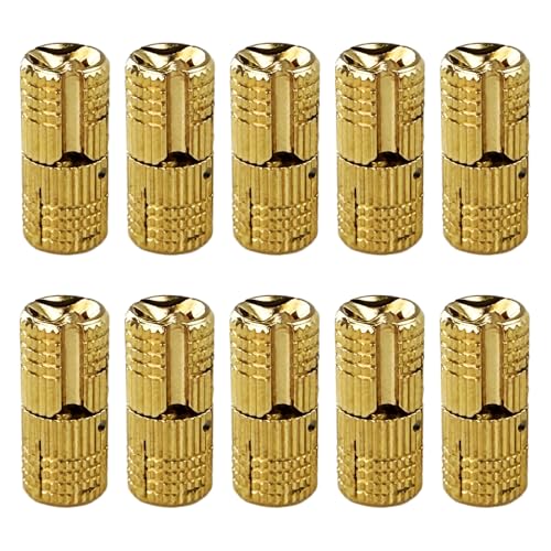 10Pcs Brass Barrel Hinges, Invisible Cabinet Furniture Hinges with 180 Degree Opening Angle, Hidden Box Hinges for DIY Jewelry Box Hand Craft (M10x22mm) - color: M10x22mm