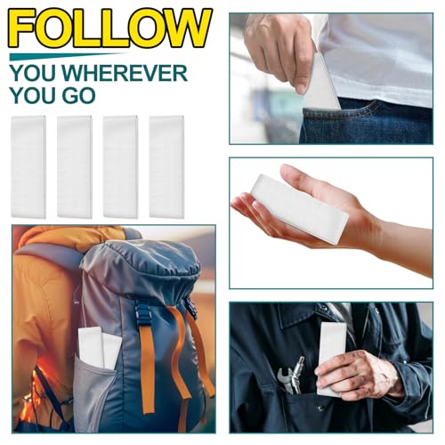 4 Pack 1.77 in x 10 ft Travel Duct Tape Mini Pocket Size Flat Roll Flexible Heavy Duty Waterproof Tear by Hand for Repair Outdoor Emergency Gear EDC DIY Craft Camping Hiking (White) - size: White