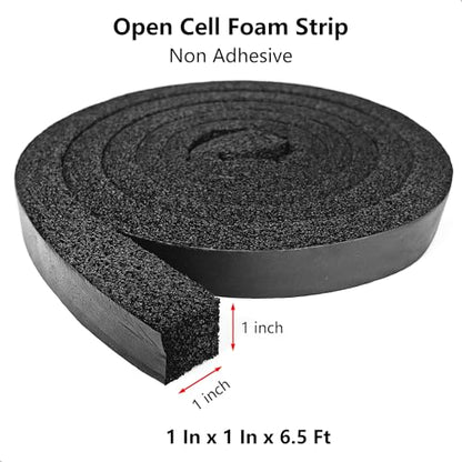 Weather Stripping Door Seal Strip, 1 in x 1 in, Non-Adhesive, High Reslilience, AC Insulation Tape, Weatherproof, Reduce Noise, Gap Filler, Foam Insulation Tape for Doors and Windows - color: Non-Adhesive