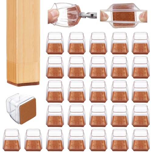 36 Pcs Square Chair Leg Floor Protectors, Felt Furniture Pads for Hardwood Floors, Chair Leg Protectors for Hardwood Floors, Floor Protectors for Chairs, No Scratches and Reduce Noise - Small Size - size: Square Small(Fit 1"-1.2")