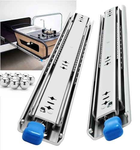 Heavy Duty Locking Drawer Slides Full Extension Runners with Lock 12 14 16 18 20 22 24 26 28 30 32 34 36 38 40 Inch Side Mount Rails for Drawer Capacity 187lb 1 Pair - size: 36 Inch