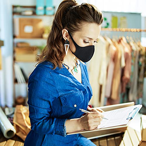 MEFELE Cln 10PCS Black Face Mask Covers with Elastic Ear Loop Cover Full Face Anti-Dust, Unisex, Washable, Breathable, and Reusable (Adults) - style: Adults