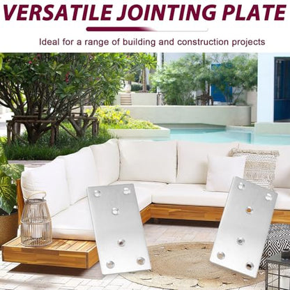 50PCS Silver Flat Mending Plates,304 Stainless Steel Brace Straight Mending Joining Plates, Metal Straight Brackets for Brace, Furniture,Wood,Cabinet,4X2X0.08IN - size: 4X2X0.08IN