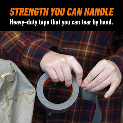 Gorilla Tape, 1.88 in x 30 yd, Silver (Pack of 1) - Duct, Utility, Triple Layer Strength, Indoor & Outdoor, Weather Resistant Shell - size: 1 - Pack