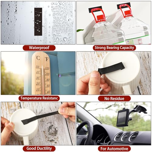 UPINS 2 Rolls Double Sided Tape Heavy Duty, 0.5IN x 16.5FT Two Sided Mounting Tape Water-Repellent Strong Adhesive 3M Foam Tape Strips for Automotive Car Outdoor Home Office Decor (Black)