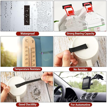 UPINS 2 Rolls Double Sided Tape Heavy Duty, 0.5IN x 16.5FT Two Sided Mounting Tape Water-Repellent Strong Adhesive 3M Foam Tape Strips for Automotive Car Outdoor Home Office Decor (Black)