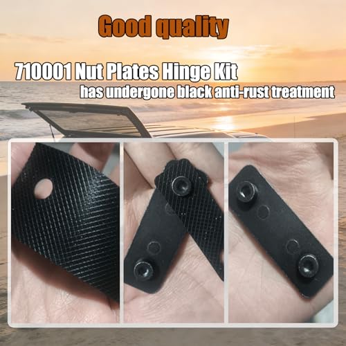 1 Pack 710001 Hinge Outer Plate Repair Kit Compatible with After 1973 Snugtop Camper Shell, Nut Plates Hinge bushings Replace,Truck Cap Glass Rear Doors Accessories